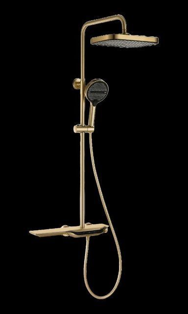 Душова колона з термостатичним змішувачем Mixxus Premium SPACE-009-J Brushed gold, 3 режими (MI6541) MI6541 фото