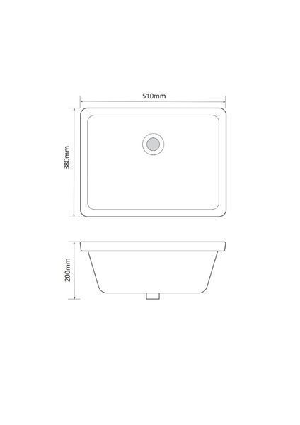 Раковина врізна під стільницю MIXXUS PREMIUM STYLE-1701 510х380х200mm з переливом (MP6567) MP6567 фото