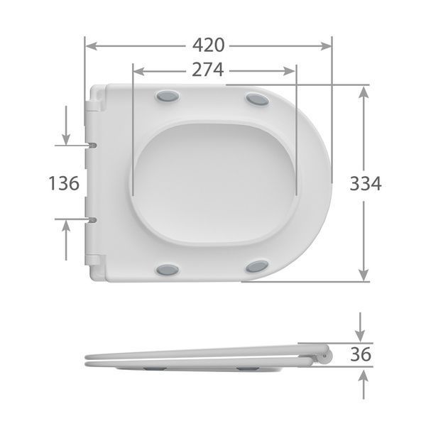 Унітаз-компакт Mixxus WAVE-0405-R 630х350х795mm, система змиву RIMLESS (MI6694) MI6694 фото