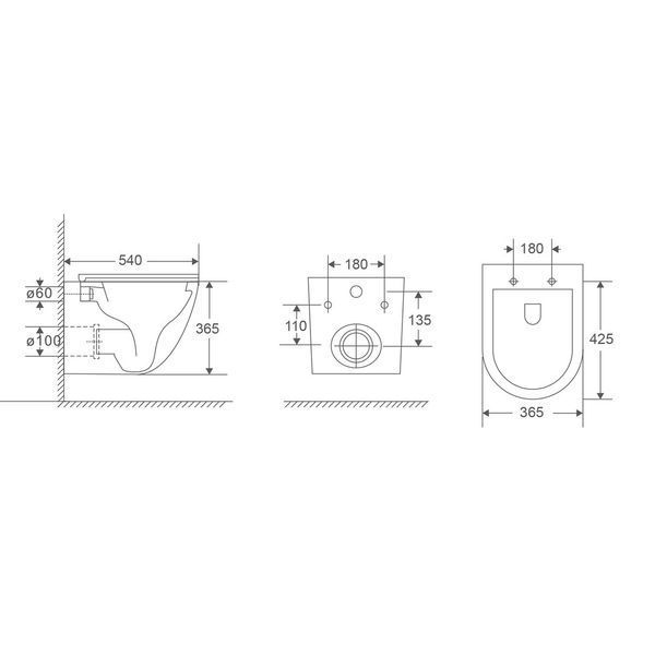 Унітаз підвісний Mixxus Premium Ellipse-0304-R 540x360x360mm, система змиву Rimless (MP6466) MP6466 фото