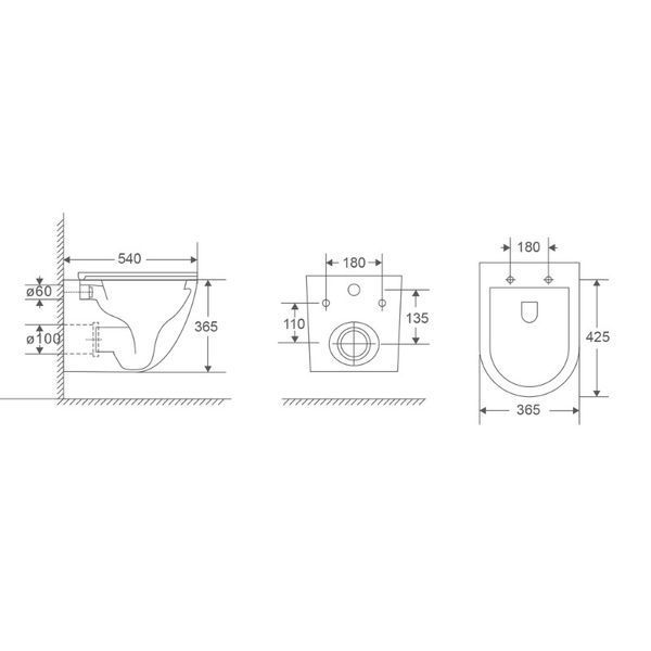 Унітаз підвісний Mixxus Premium Ellipse-0304-R 540x360x360mm, система змиву Rimless (MP6466) MP6466 фото