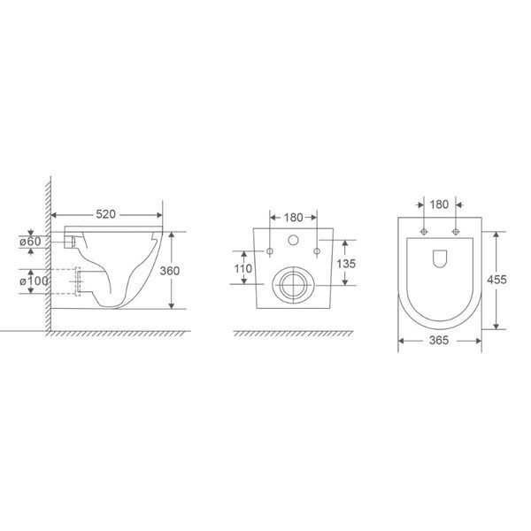 Унітаз підвісний Mixxus Premium Ellipse-0303-T3 520x365x360mm, система змиву Tornado 3.0 (MP6465) MP6465 фото