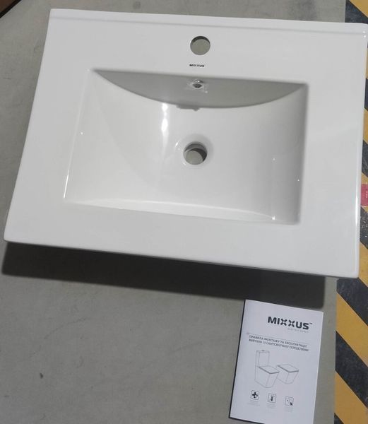 Раковина меблева Mixxus Premium CUBIC-1501 610х460х170mm з отвором під змішувач та переливом (MP6495) MP6495 фото