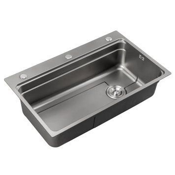 Мийка з нержавіючої сталі Mixxus MS7546-Set-01 Micro Decor Graphite (3.0/0.8) комплект (графіт) (MI8390) MI8390 фото