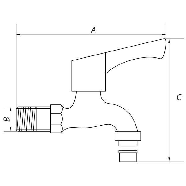 Кран для холодної води 1/2 MIXXUS BIB-03 (нерж. сталь) (SS0052) SS0052 фото