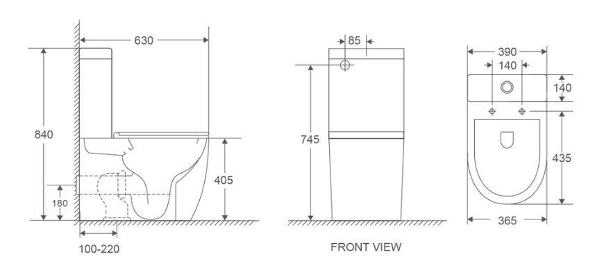 Унітаз-компакт Mixxus Premium Ellipse-0401-T1 630x390x840mm, система змиву TORNADO 1.0 (MP6467) MP6467 фото