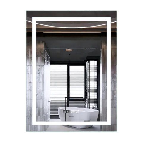 Дзеркало Mixxus Premium FLASH MR21-70x90 з Led Touch, Anti-fog, димером, регулятором яскравості, годинником (MP6618) MP6618 фото