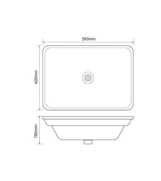 Раковина врізна на стільницю Mixxus Premium STYLE-1601 590х420х180mm з переливом (MP6570) MP6570 фото