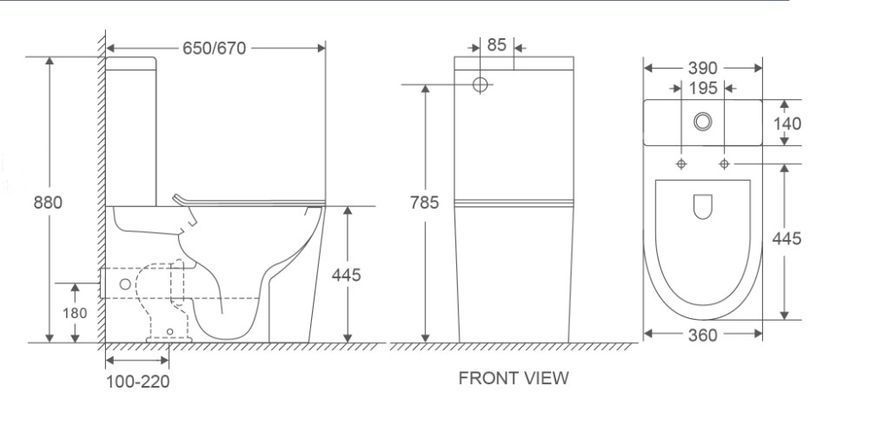 Унітаз-компакт Mixxus Premium Bevel-0402-R 670x390x880mm, система змиву RIMLESS (MP6474) MP6474 фото