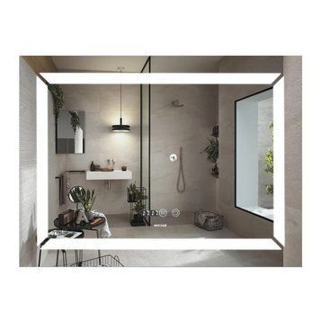 Дзеркало Mixxus LIGHT MR01-90x70 з Led Touch, Anti-fog, димером, регулятором яскравості, годинником (MI5999) MI5999 фото