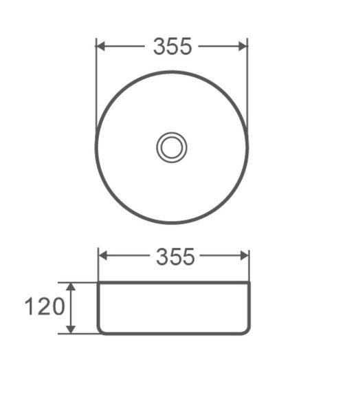 Умивальник накладний керамічний Mixxus Premium Topper-0101 355x355x120mm (MP6489) MP6489 фото