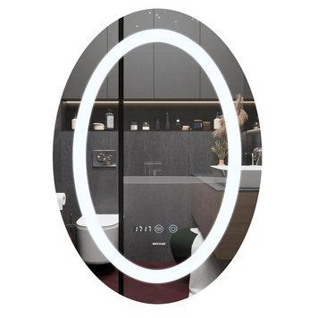 Дзеркало Mixxus PLAIN MV02-60x80 з Led Touch, Anti-fog, димером, регулятором яскравості, годинником (MI6933) MI6933 фото