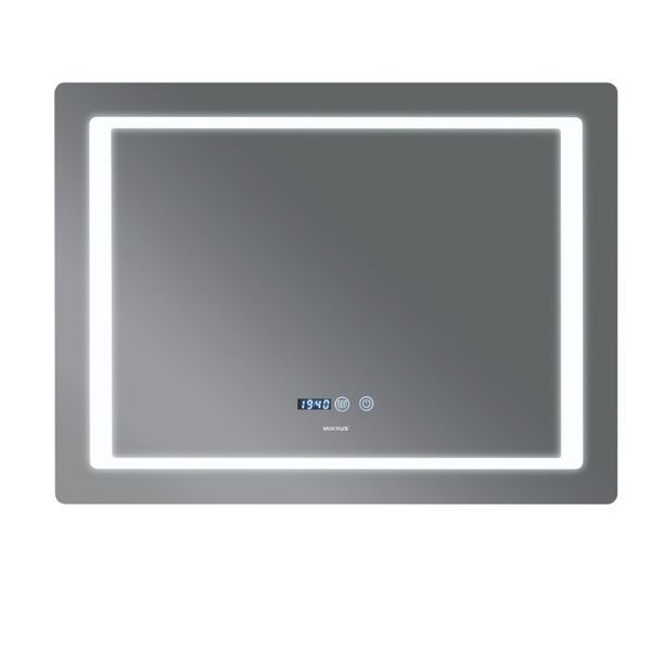 Дзеркало Mixxus STYLE MR03-80x60 з Led Touch, Anti-fog, димером, регулятором яскравості, годинником (MI6005) MI6005 фото