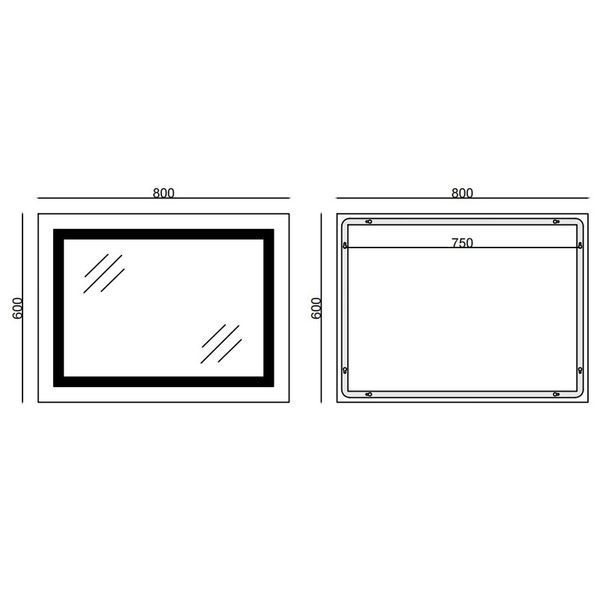 Дзеркало Mixxus STYLE MR03-80x60 з Led Touch, Anti-fog, димером, регулятором яскравості, годинником (MI6005) MI6005 фото
