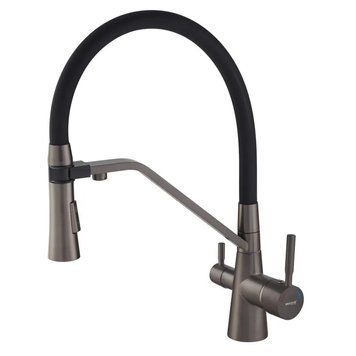 Змішувач для кухні Mixxus Premium Magnet 021 GRAPHITE REFL.BLACK (MI6975) MI6975 фото