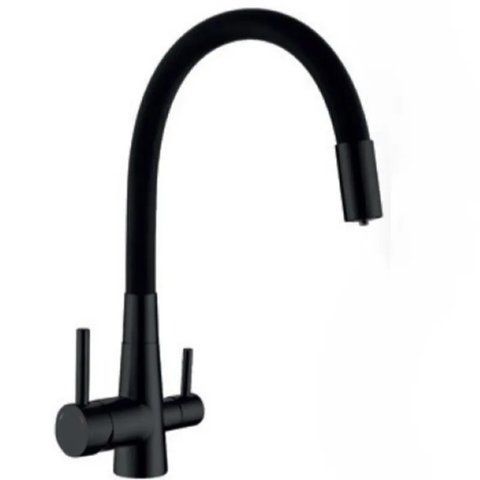 Змішувач для кухні Mixxus SUS-021 BLACK REFL.BLACK із силіконовим виливом, з виходом для питної води (MI6214) MI6214 фото