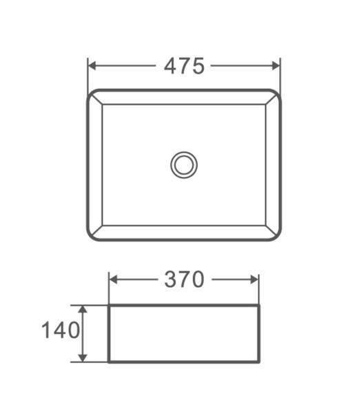 Умивальник накладний керамічний Mixxus Premium Quadro-0101 475x370x140mm (MP6487) MP6487 фото