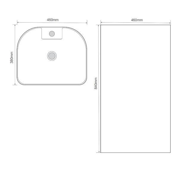 Раковина моноблок MIXXUS PREMIUM DIVERSE-1101 MARBLE 460х380х840mm з отвором під змішувач та переливом (MP6575) MP6575 фото