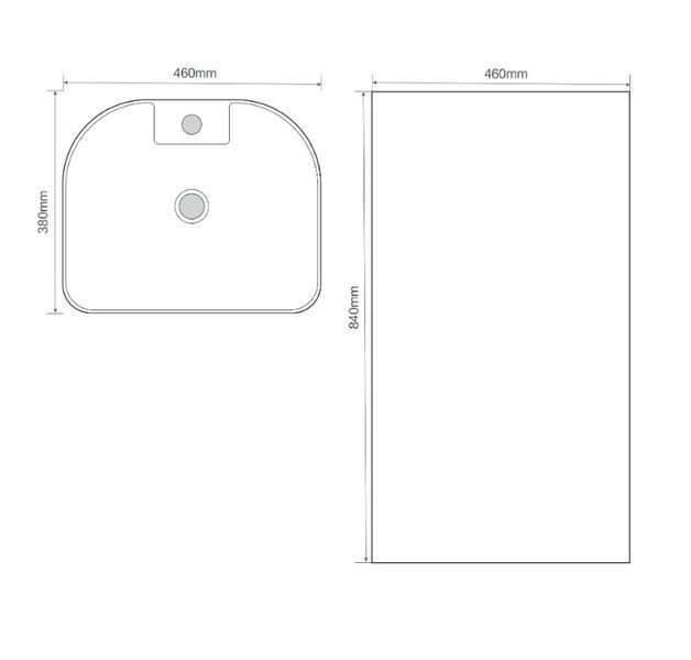 Раковина моноблок MIXXUS PREMIUM DIVERSE-1101 MARBLE 460х380х840mm з отвором під змішувач та переливом (MP6575) MP6575 фото