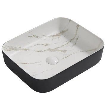 Раковина накладна MIXXUS PREMIUM DIVERSE-0110 MARBLE-BLACK 500х390х130mm (MP6517) MP6517 фото