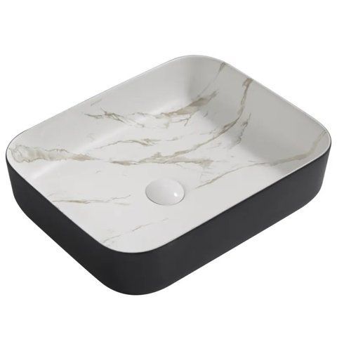 Раковина накладна MIXXUS PREMIUM DIVERSE-0110 MARBLE-BLACK 500х390х130mm (MP6517) MP6517 фото