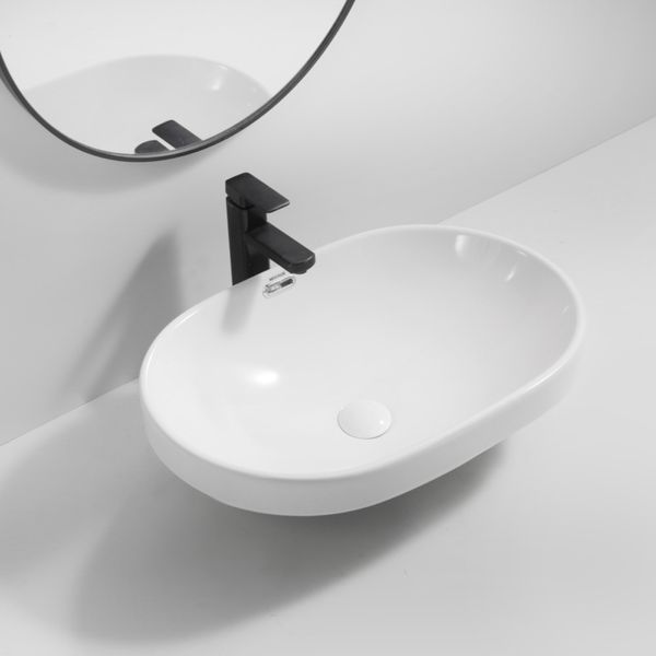 Раковина врізна на стільницю Mixxus Premium ELLIPSE-1601 600х400х190mm з переливом (MP6569) MP6569 фото