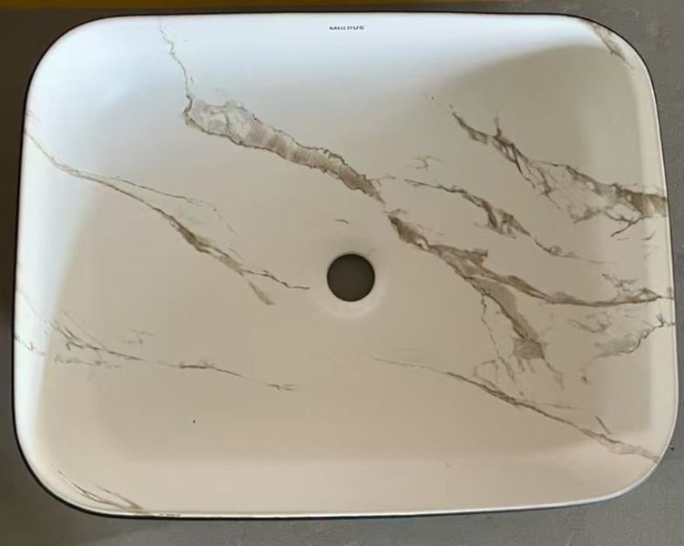 Раковина накладна MIXXUS PREMIUM DIVERSE-0110 MARBLE-BLACK 500х390х130mm (MP6517) MP6517 фото