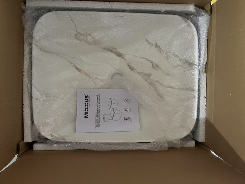 Раковина накладна MIXXUS PREMIUM DIVERSE-0110 MARBLE-BLACK 500х390х130mm (MP6517) MP6517 фото