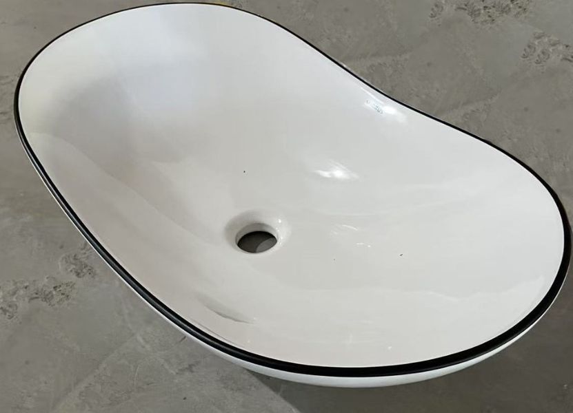 Раковина накладна Mixxus Premium WAVE-0105 EDGE BLACK 620х360х160mm (MP6556) MP6556 фото