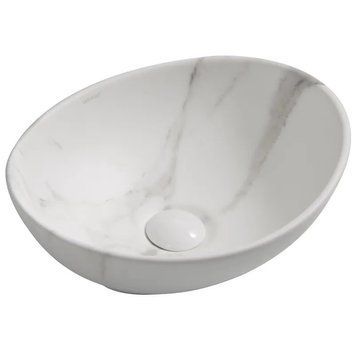 Раковина накладна MIXXUS PREMIUM ELLIPSE-0108 MARBLE 400х330х145mm (MP6526) MP6526 фото