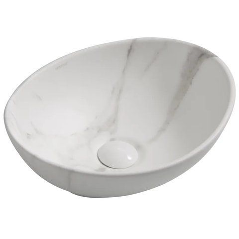 Раковина накладна MIXXUS PREMIUM ELLIPSE-0108 MARBLE 400х330х145mm (MP6526) MP6526 фото