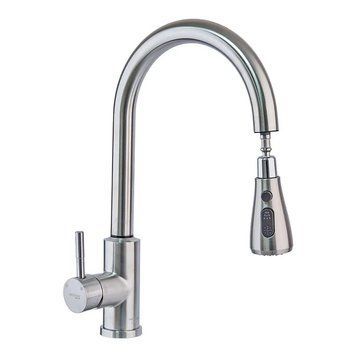 Змішувач для кухні сенсорний з висувною лійкою Mixxus LUX-014 Sensor (нерж. сталь) (MI6230) MI6230 фото