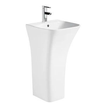 Раковина моноблок Mixxus BEVEL-1101 з отвором під змішувач та переливом 450х435х835mm (MI6697) MI6697 фото